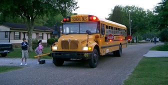 Teens about to board the school bus - Thibodaux, Louisiana