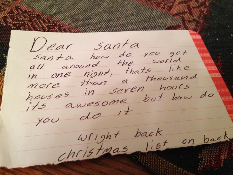 Shona's daughter writes to Santa