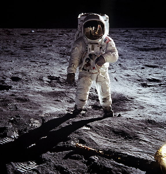 Some dispute that the U.S. sent a man to the moon. Astronaut Buzz Aldrin is the first man to walk on the moon's surface in 1969