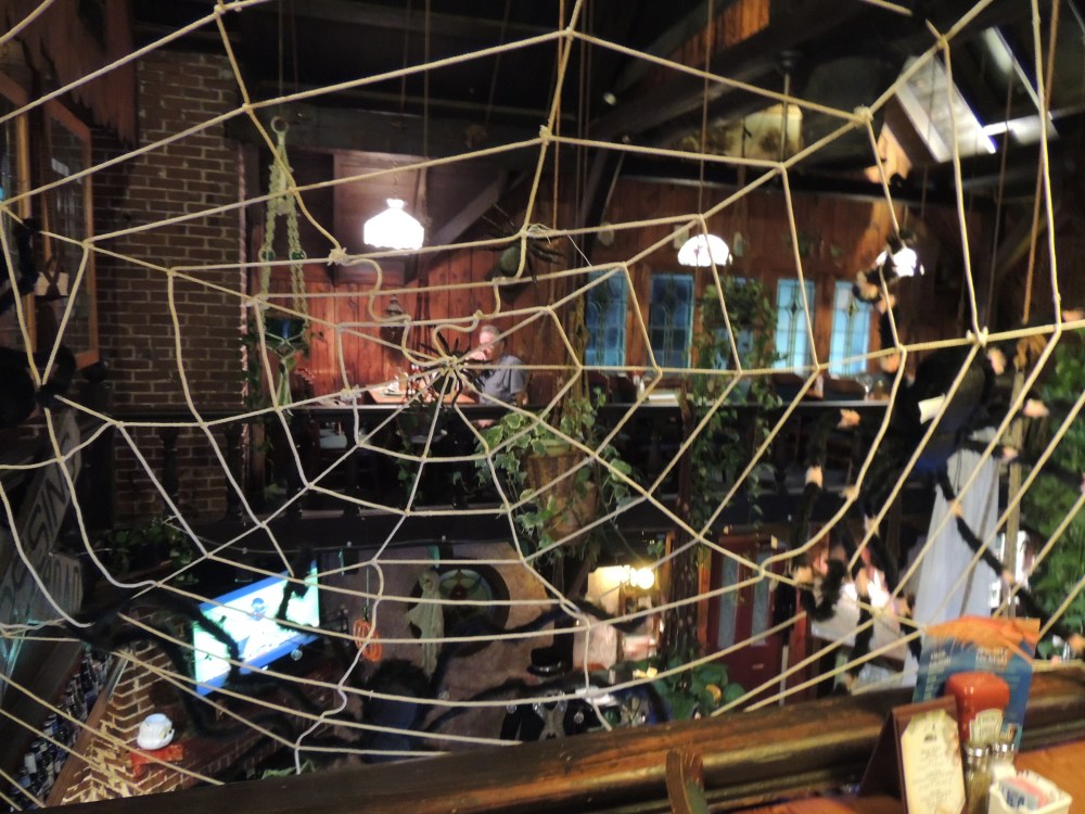 caught in a spider web - Halloween decorations at Ashley's