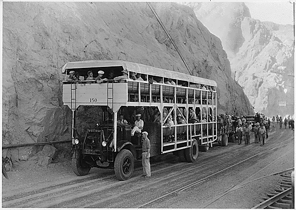 Boulder City - bus to transport workers to Hoover Dam - save