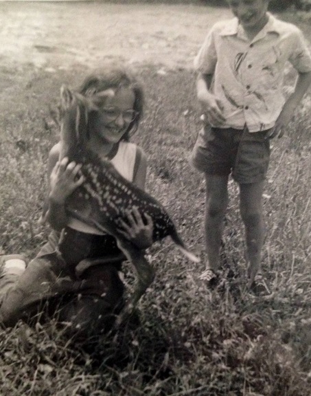 Judy, deer and cousin Tony 2