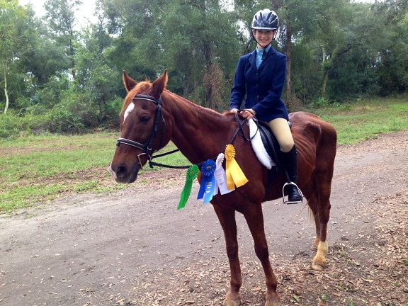 Kaitlyn on Kidd and ribbons - 11-22-15